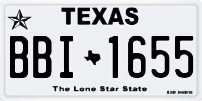 TX license plate BBI1655