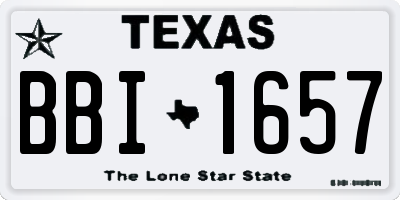 TX license plate BBI1657