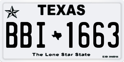 TX license plate BBI1663