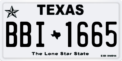 TX license plate BBI1665