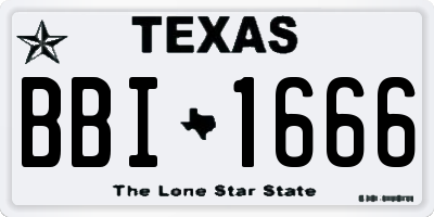 TX license plate BBI1666