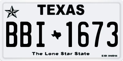 TX license plate BBI1673