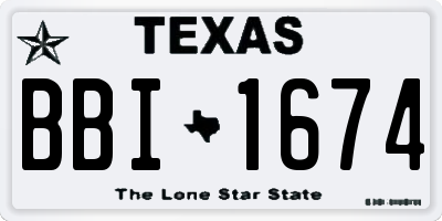 TX license plate BBI1674
