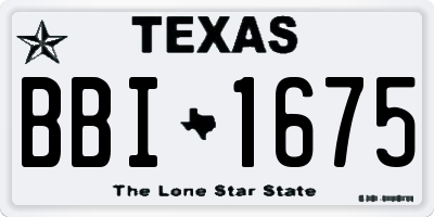 TX license plate BBI1675