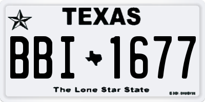 TX license plate BBI1677