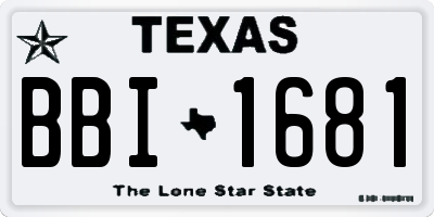 TX license plate BBI1681
