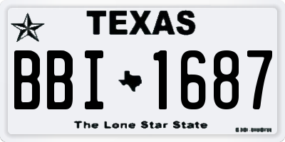 TX license plate BBI1687