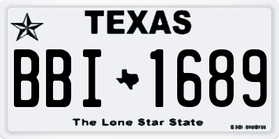 TX license plate BBI1689