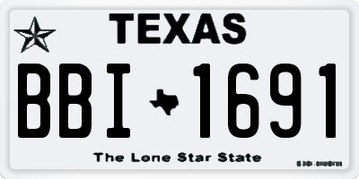 TX license plate BBI1691