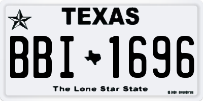 TX license plate BBI1696