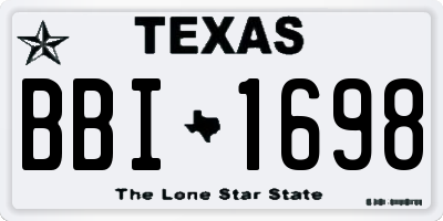 TX license plate BBI1698
