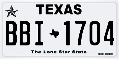 TX license plate BBI1704