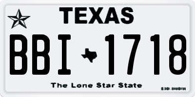 TX license plate BBI1718