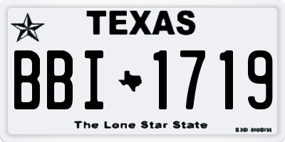TX license plate BBI1719