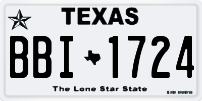 TX license plate BBI1724