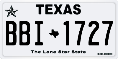 TX license plate BBI1727