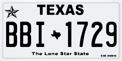 TX license plate BBI1729