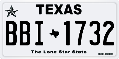TX license plate BBI1732