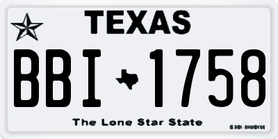TX license plate BBI1758