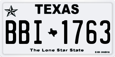 TX license plate BBI1763