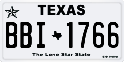 TX license plate BBI1766