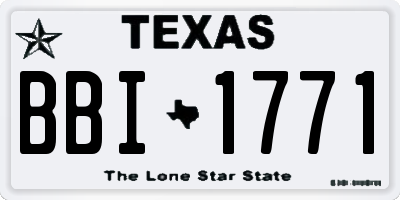 TX license plate BBI1771