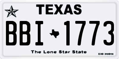 TX license plate BBI1773