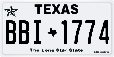 TX license plate BBI1774