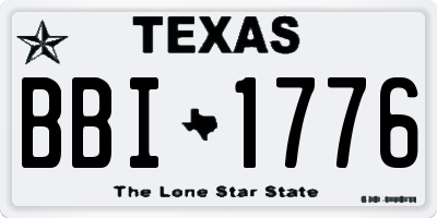 TX license plate BBI1776