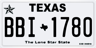 TX license plate BBI1780