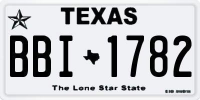 TX license plate BBI1782