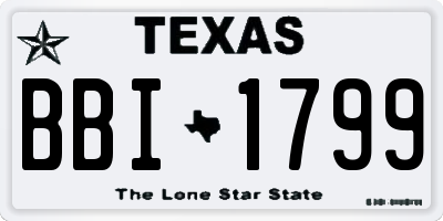 TX license plate BBI1799