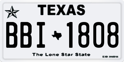 TX license plate BBI1808