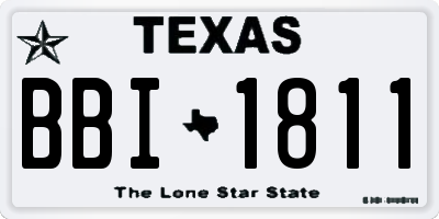 TX license plate BBI1811