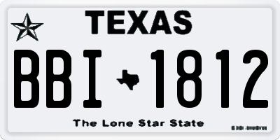 TX license plate BBI1812