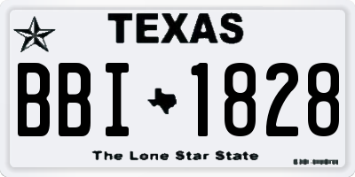 TX license plate BBI1828