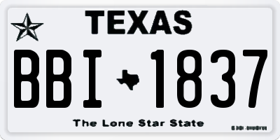 TX license plate BBI1837