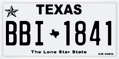 TX license plate BBI1841