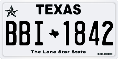 TX license plate BBI1842