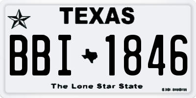 TX license plate BBI1846
