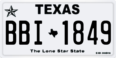TX license plate BBI1849