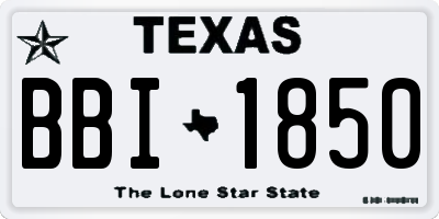 TX license plate BBI1850