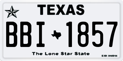 TX license plate BBI1857