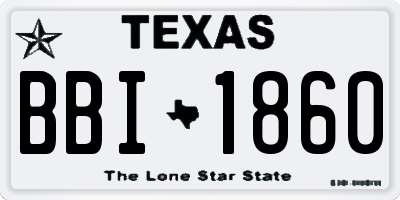 TX license plate BBI1860