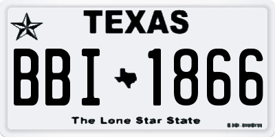 TX license plate BBI1866