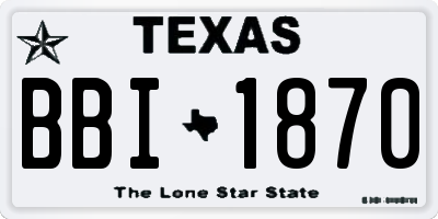 TX license plate BBI1870