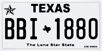 TX license plate BBI1880