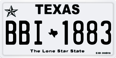 TX license plate BBI1883