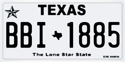 TX license plate BBI1885