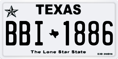 TX license plate BBI1886